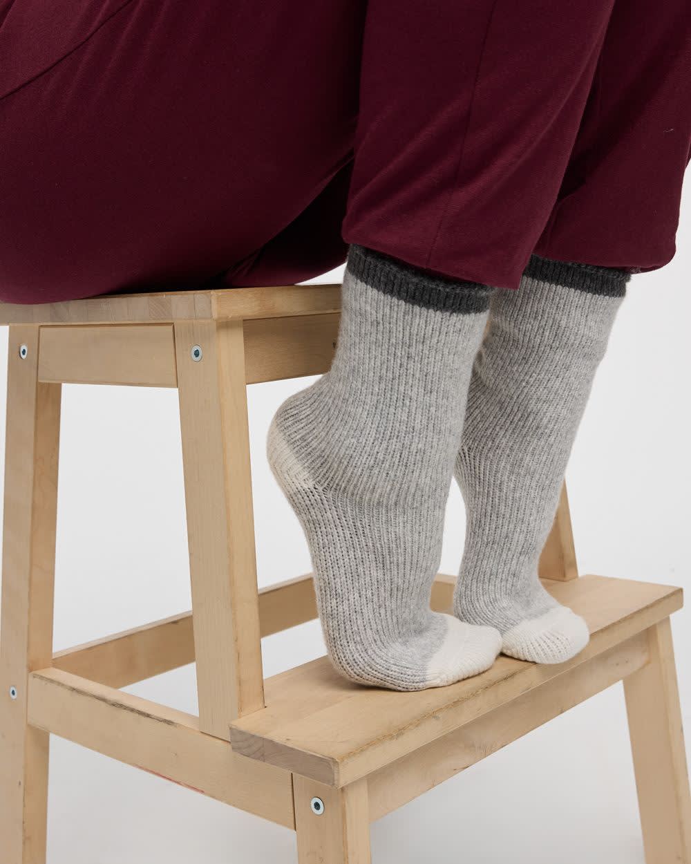 Winter Socks with Coloured Hem