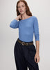 Long-Sleeve Boat-Neck Ribbed Top