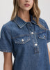 Short-Sleeve Mini Denim Dress