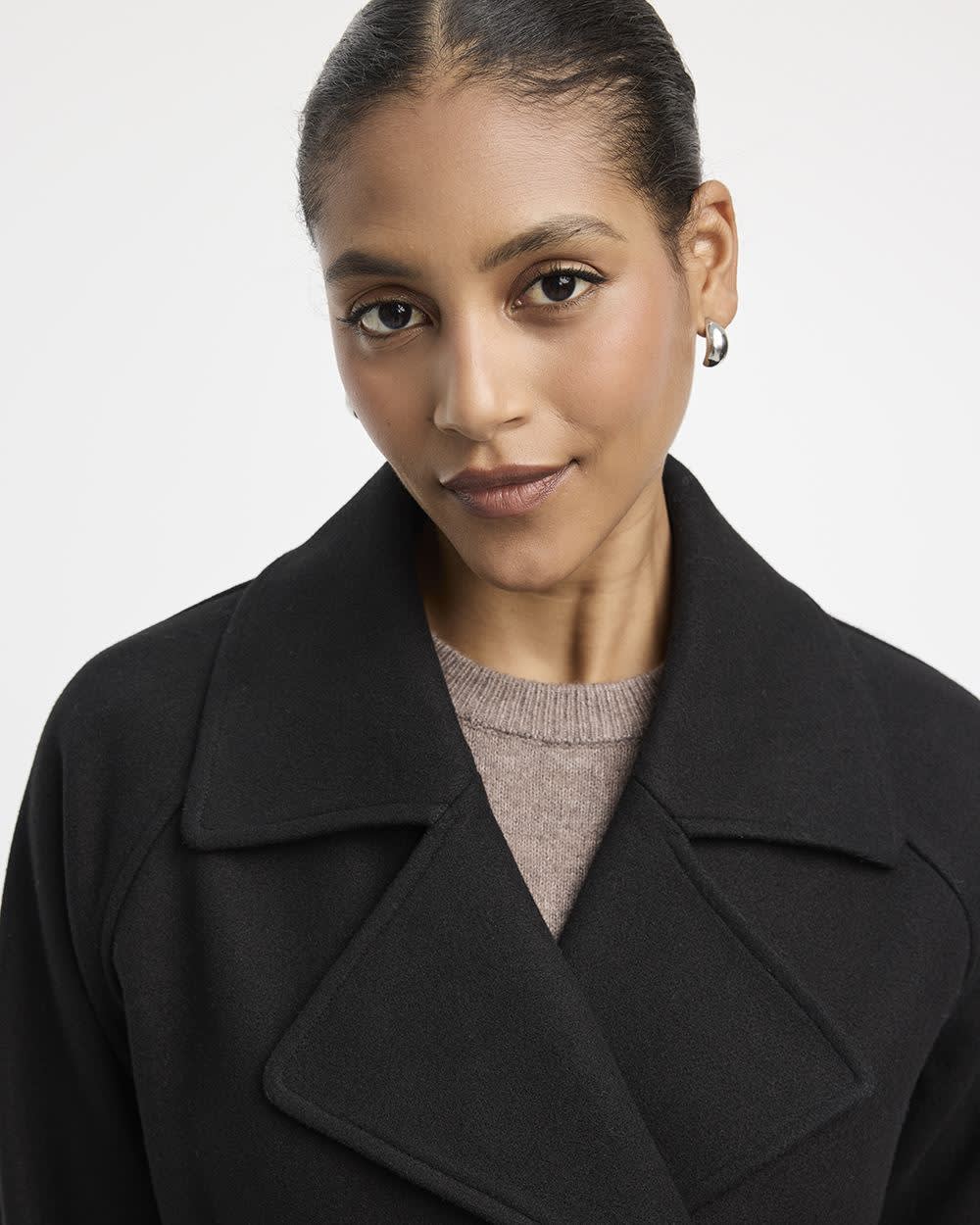 Faux-Wool Trench Coat