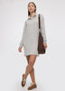 Long-Sleeve Mini Dress with Half-Zip Mock Neckline