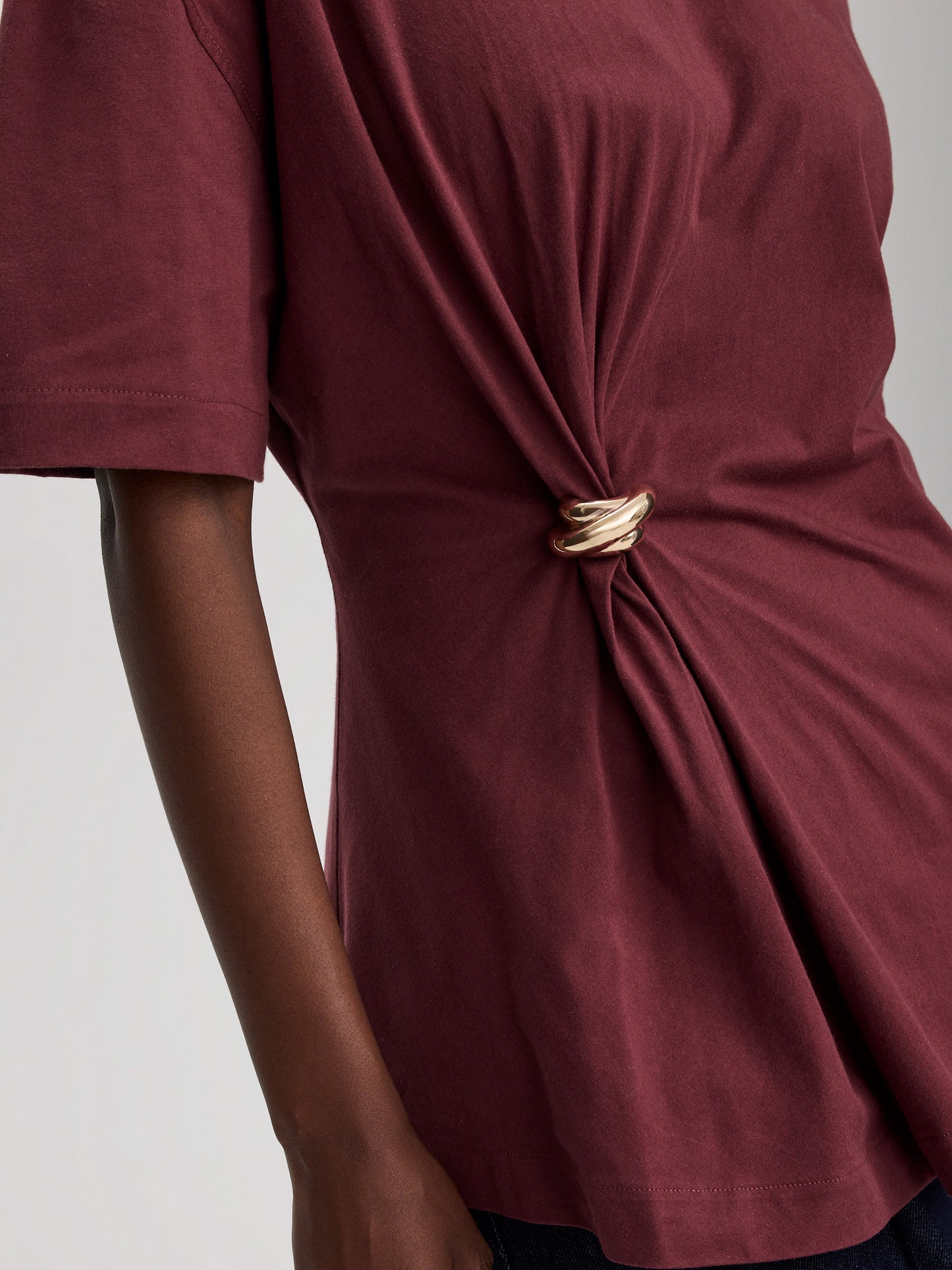 Crew-Neck T-Shirt with Metal Ring