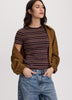 Striped Fitted Crew-Neck Ribbed T-Shirt