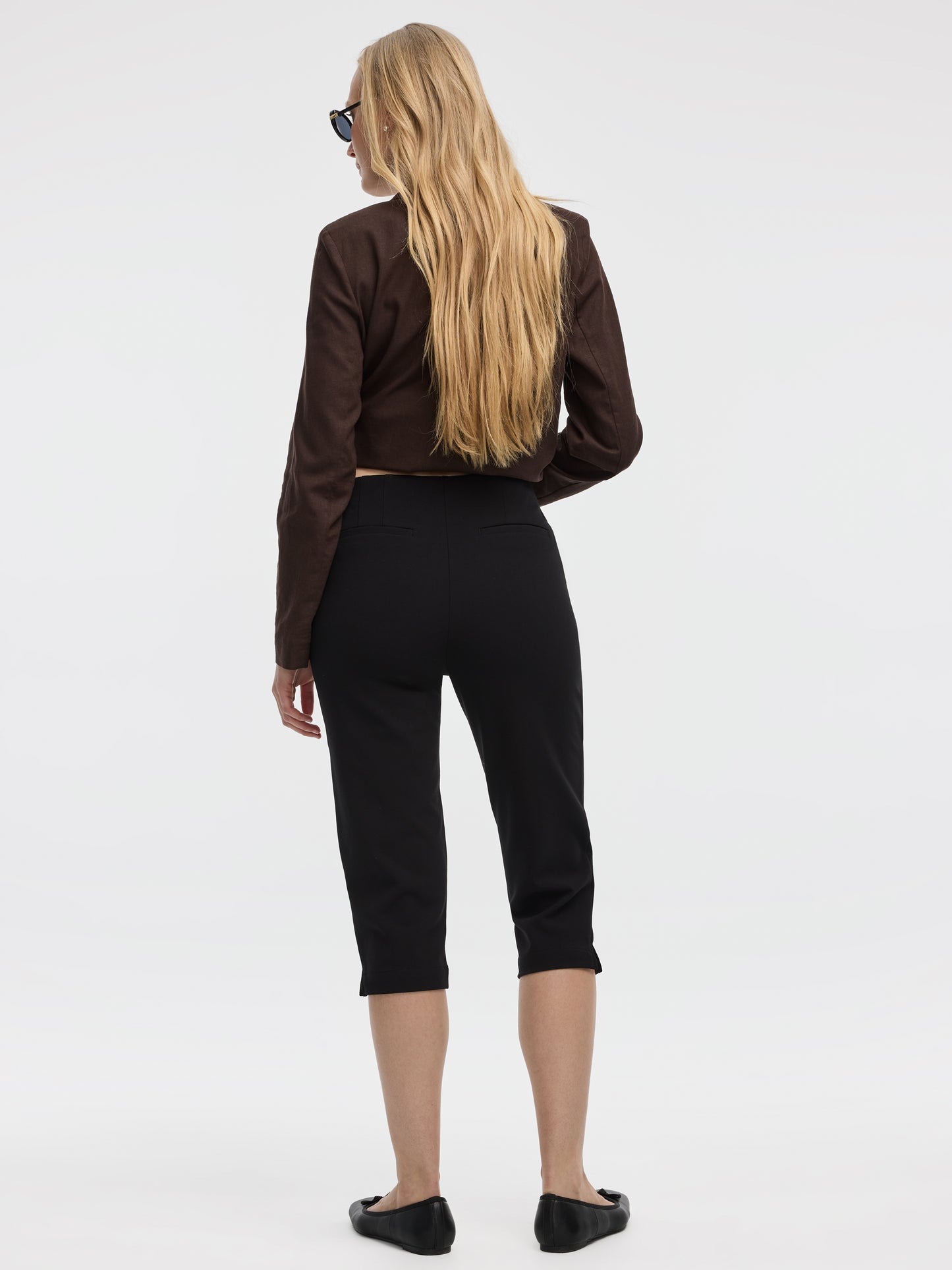 Slim-Leg High-Rise Capri Pants