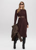 Long-Sleeve Midi Dress with Cut-Out Details