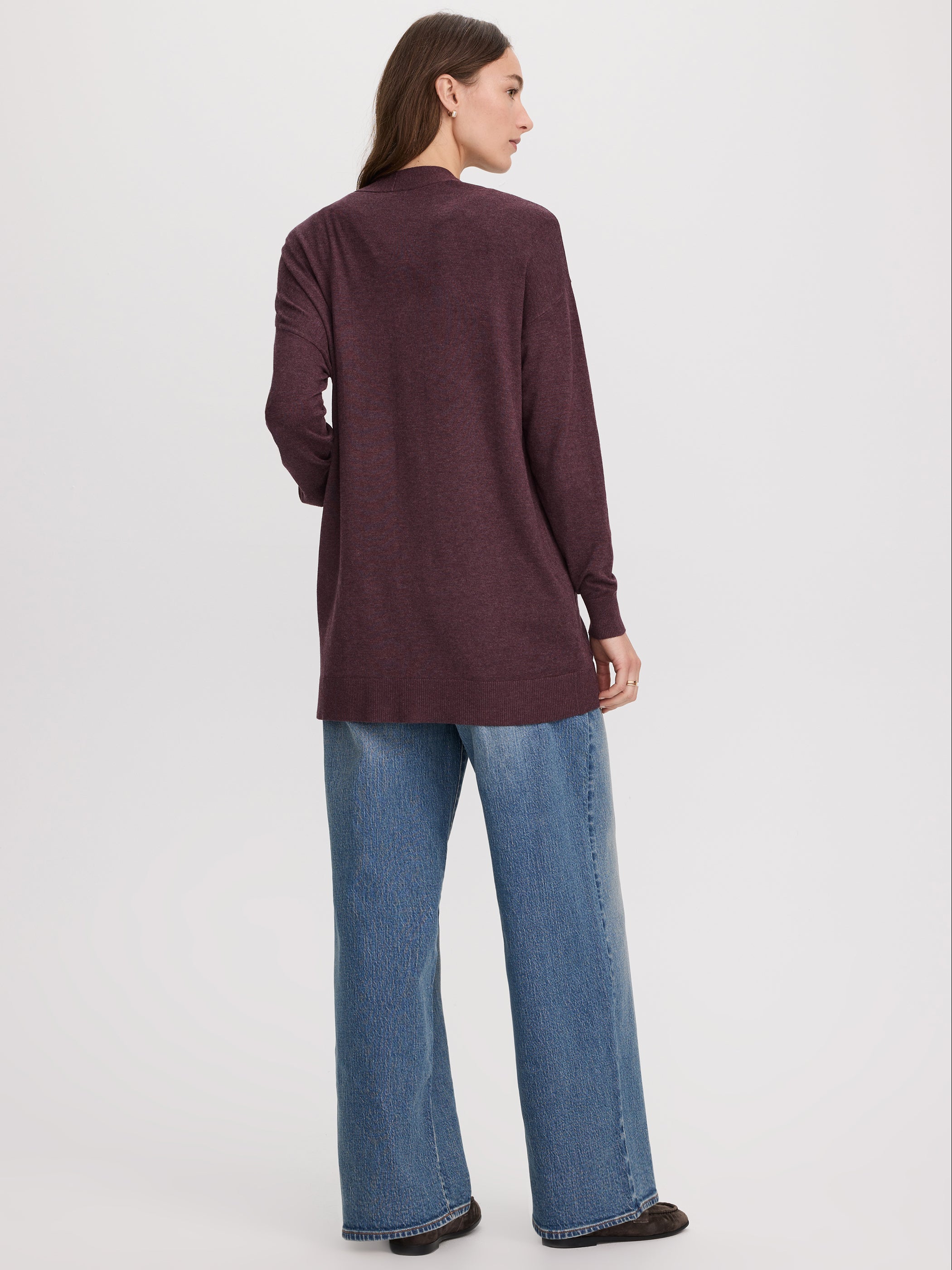 Long-Sleeve Open Cardigan with Pockets - R Essentials