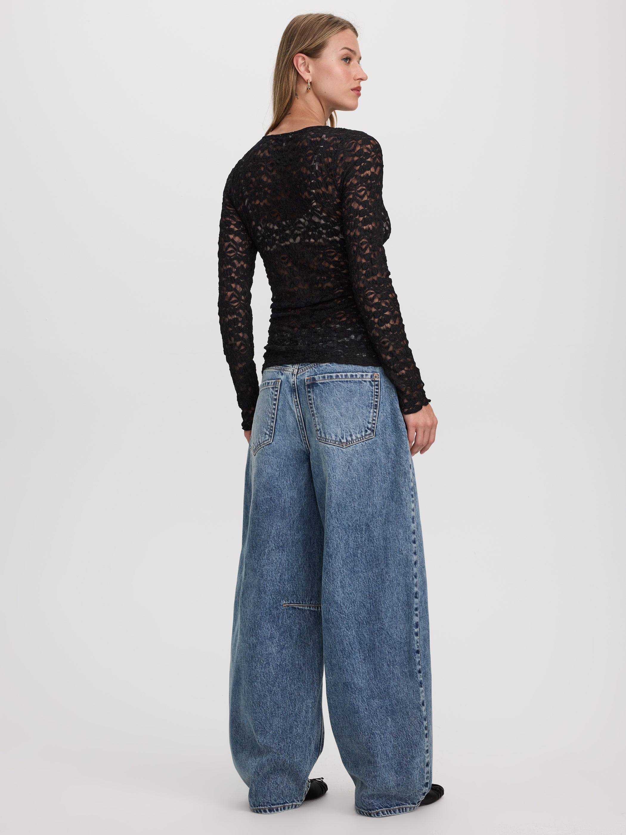 Long-Sleeve Lace Top