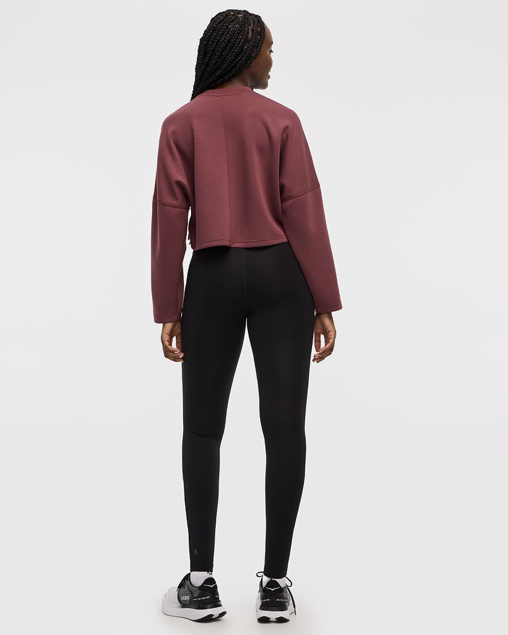 Cropped Long-Sleeve Crew-Neck Sweatshirt - Hyba