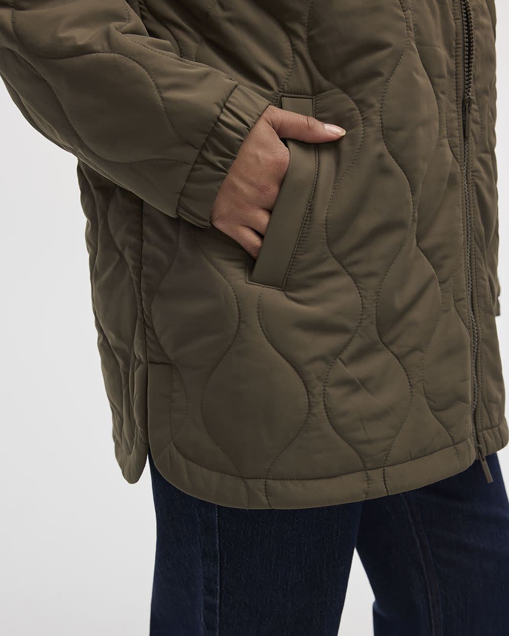 Quilted Jacket with Removable Hood