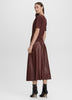 Short-Sleeve Shirred Top with Asymmetrical Hem
