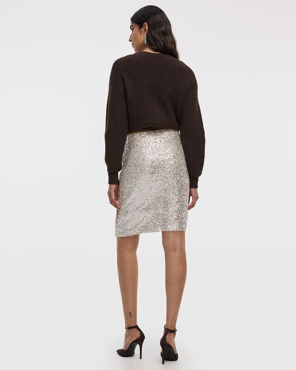 Mini A-Line Sequins Skirt