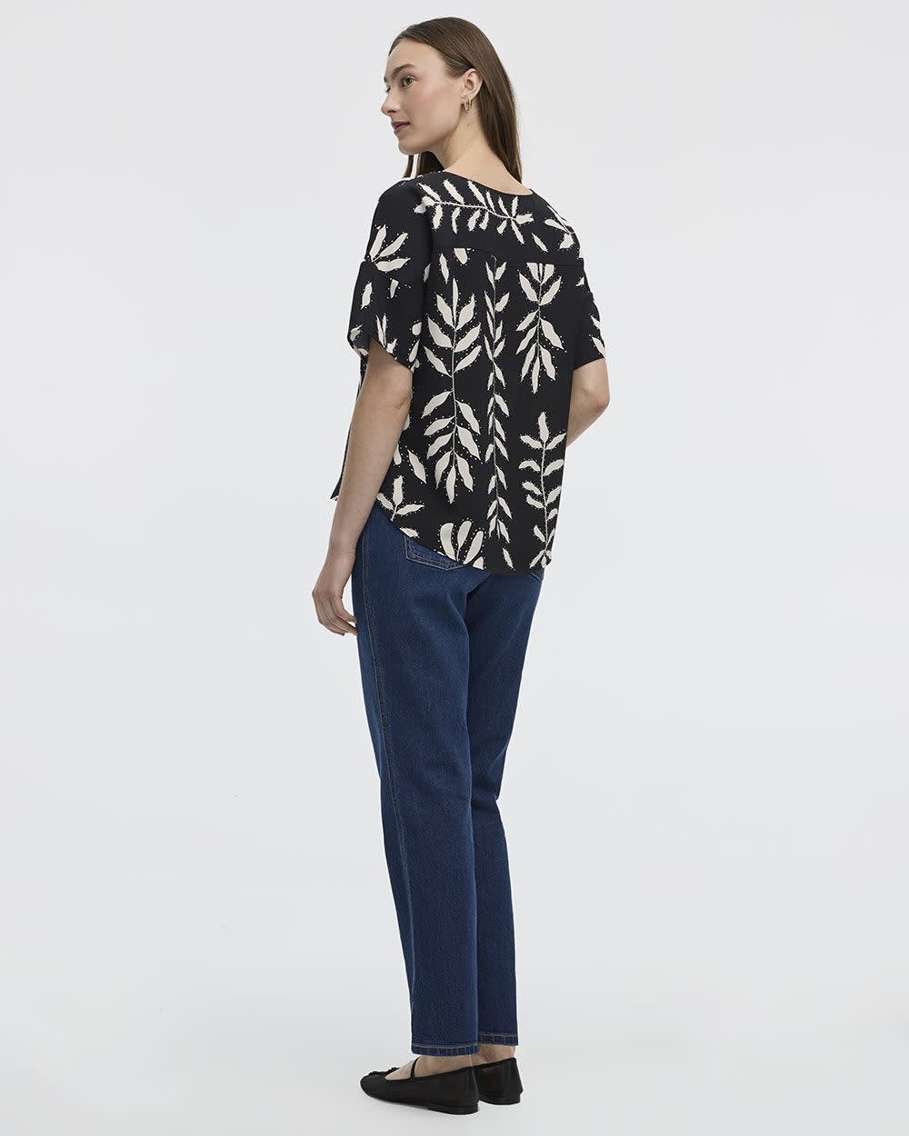 Blouse t-shirt à col rond et manches courtes