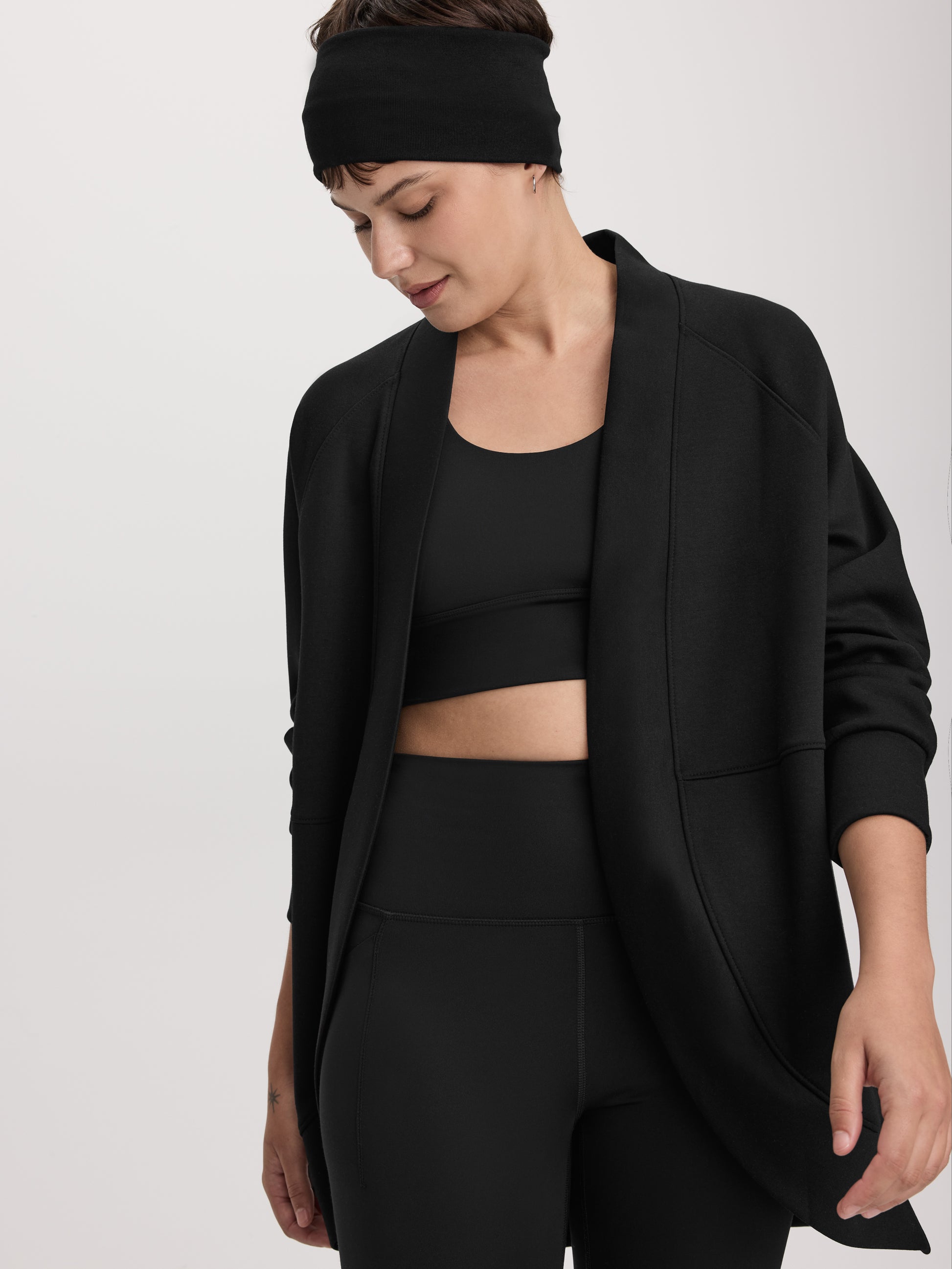 Long-Sleeve Open Cardigan with Pockets - HYLUX Hyba
