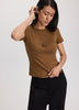 Fitted Crew-Neck Ribbed T-Shirt