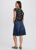 Extended-Sleeve Crew-Neck Blouse with Elasticated Hem