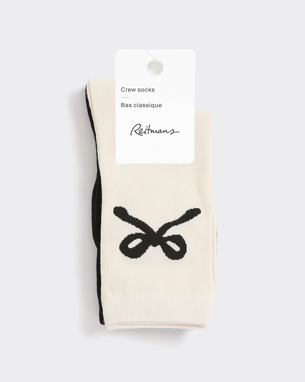 Crew Socks with Bows - 2 Pairs