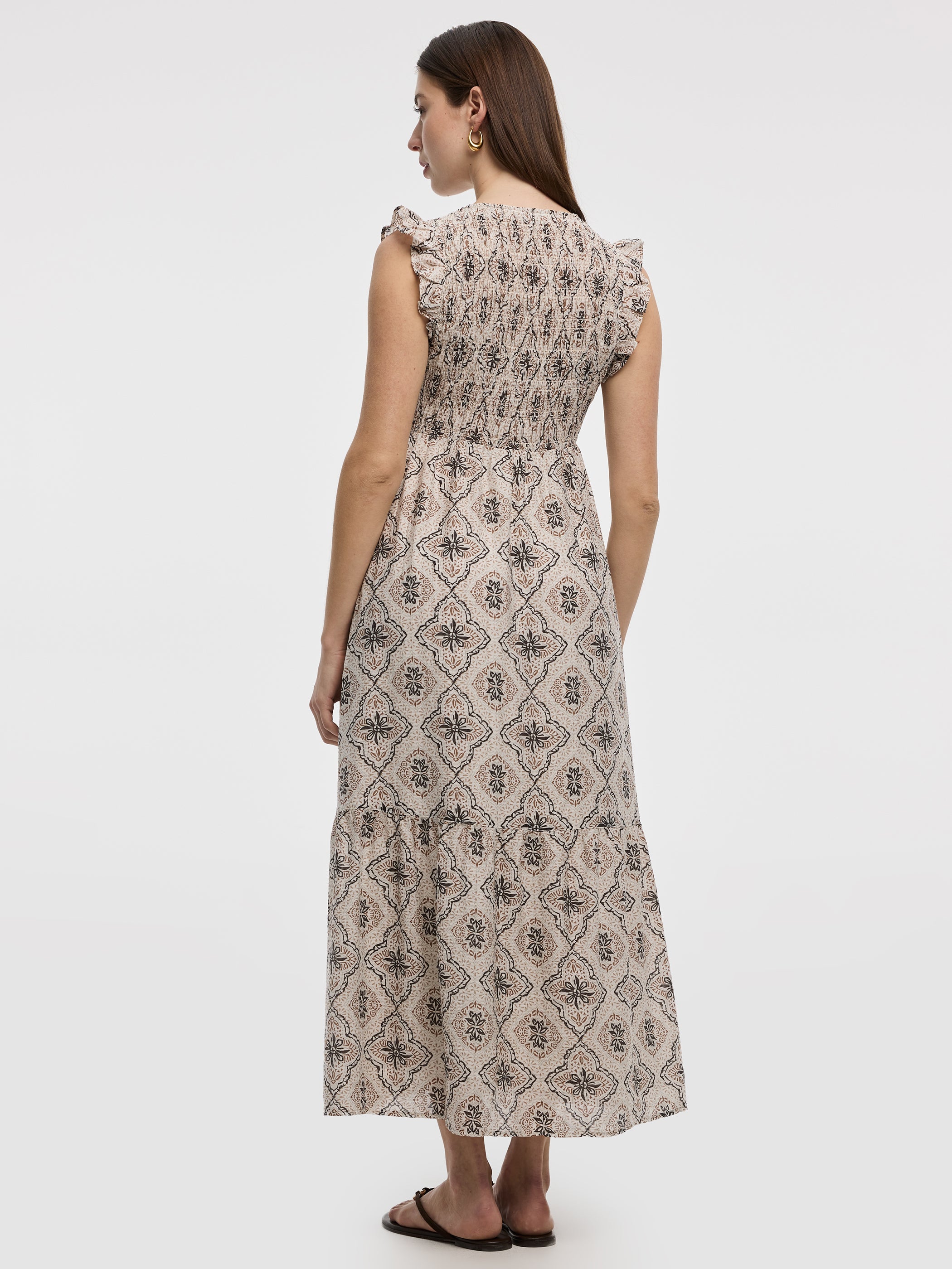 Sleeveless Maxi Dress with Smocked Top