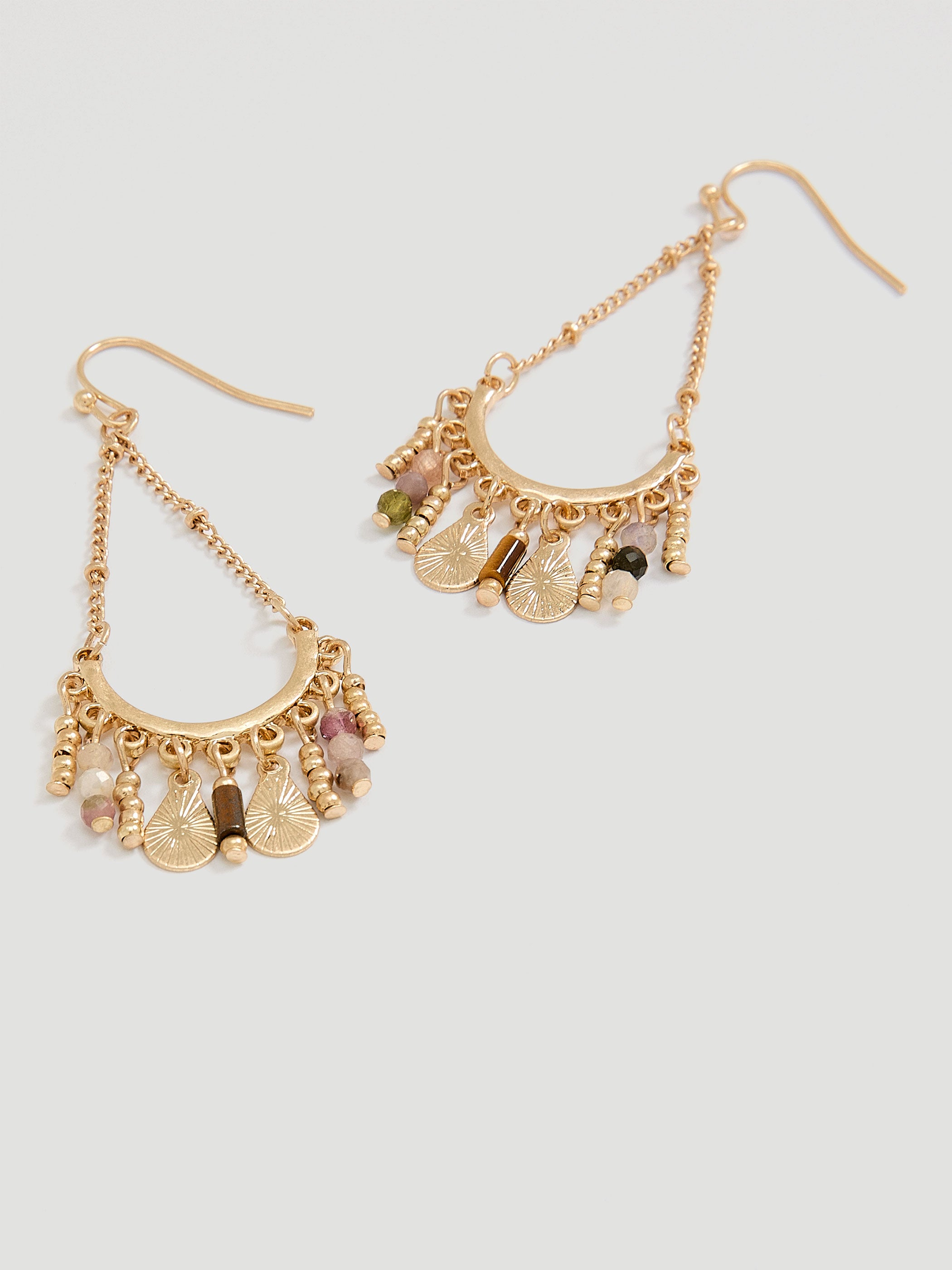 Chandelier Earrings with Semi-Precious Stones