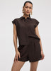 Extended-Sleeve Buttoned-Down Blouse