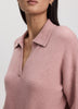 Long-Sleeve Boxy Sweater with Johnny Collar