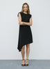 Sleeveless Midi Dress with Shoulder Pads