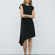 Sleeveless Midi Dress with Shoulder Pads