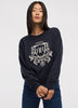 Long-Sleeve Crew-Neck Sweater with Embroidery