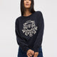 Long-Sleeve Crew-Neck Sweater with Embroidery