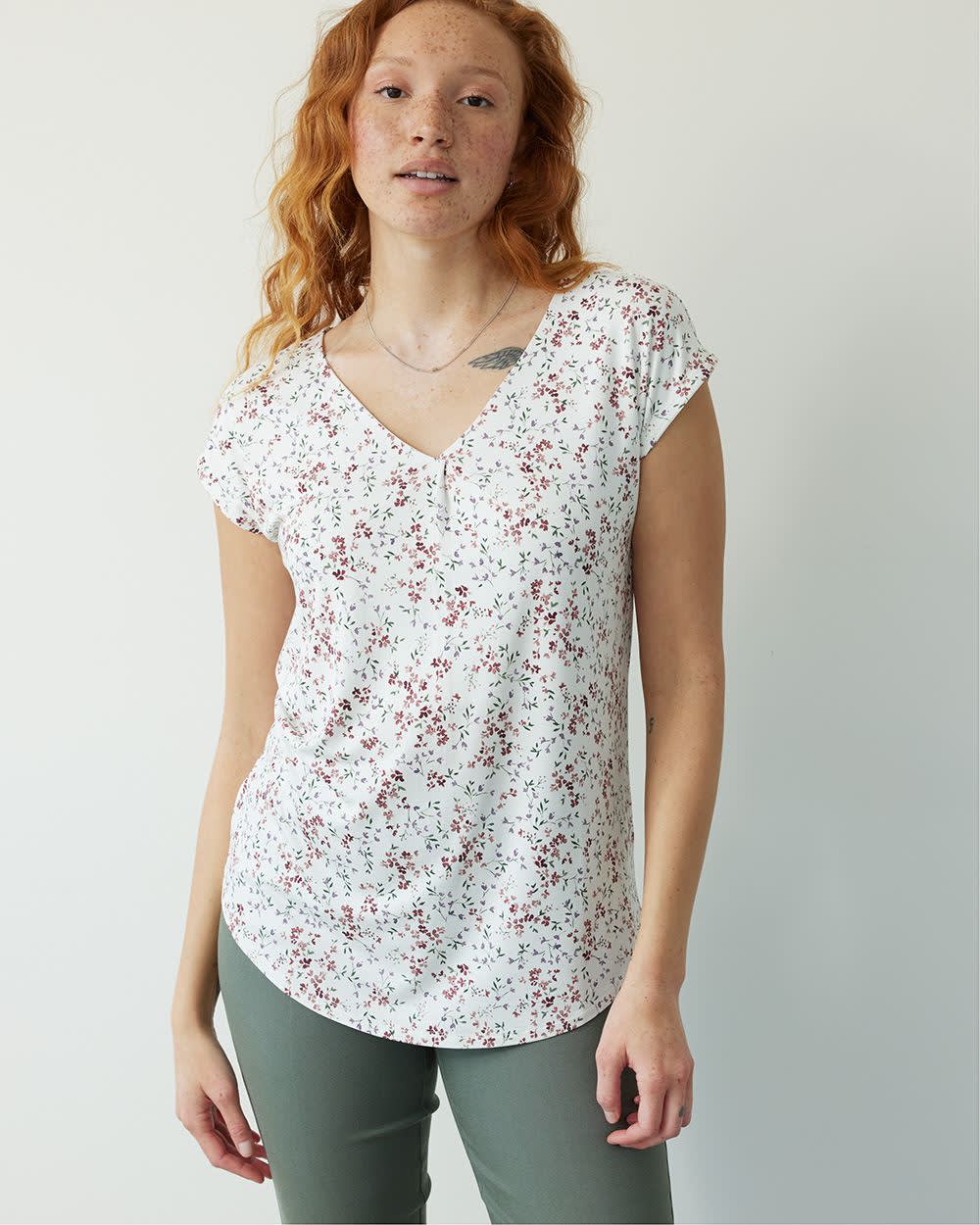 Tunique à manches très courtes et col V