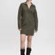 PlushSoft Long-Sleeve Mini Dress with Johnny Collar