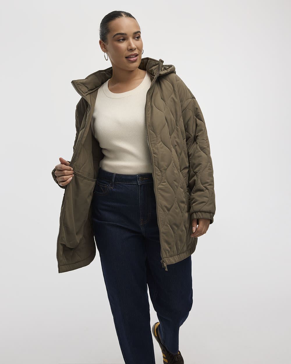 Manteau matelassé à capuchon amovible