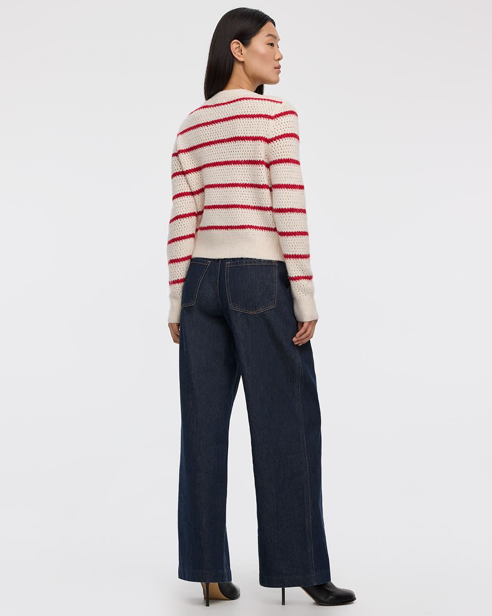 Cardigan ajusté à manches longues et col rond