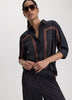 Long-Sleeve Loose Satin Blouse