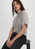 Merino-Blend Short-Sleeve Mock-Neck Sweater