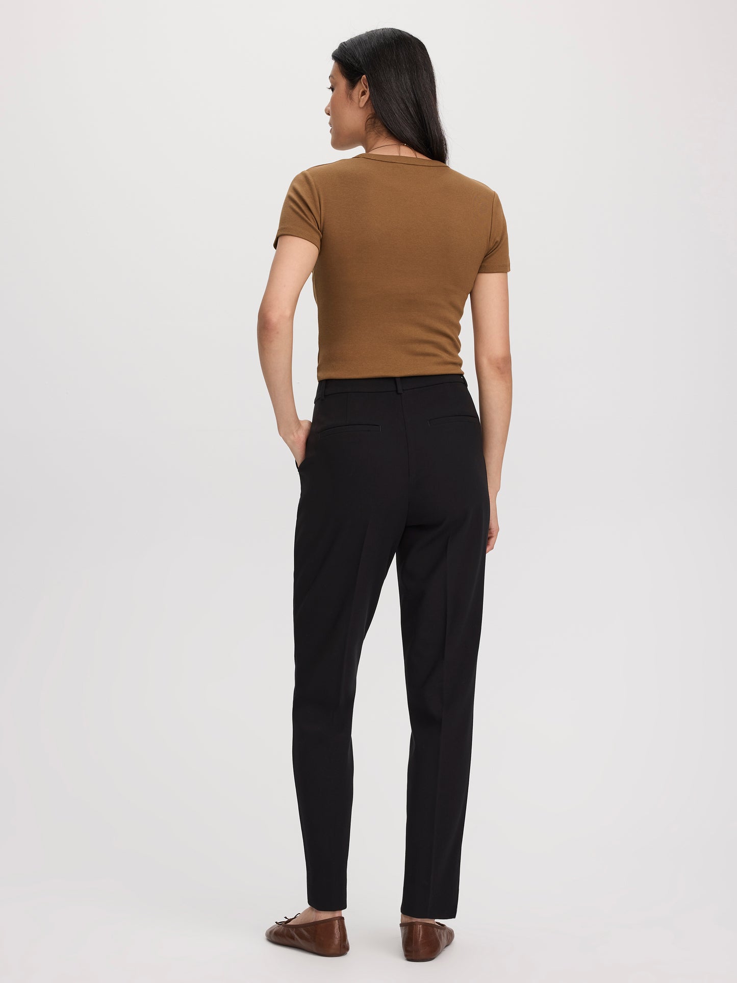 Slim-Leg High-Rise Ankle Pant