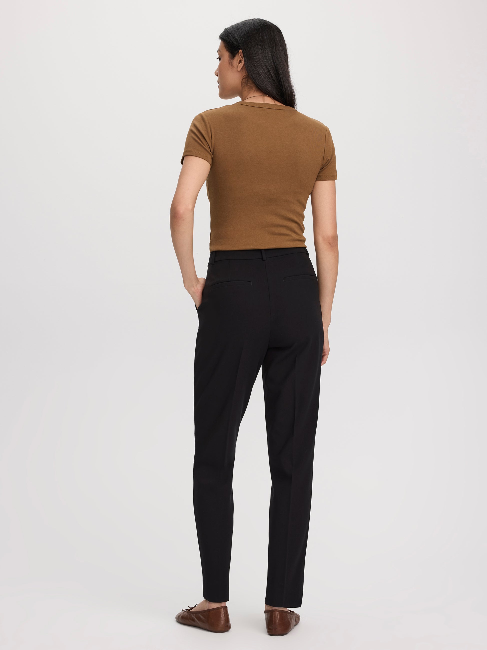Slim-Leg High-Rise Ankle Pant