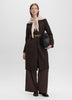 Houndstooth Wool-Blend Coat