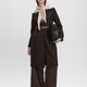 Houndstooth Wool-Blend Coat