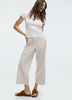 Cropped Wide-Leg Linen-Blend Pant - Petite