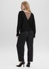 Long-Sleeve Boat-Neck Sweater with Lace Insert