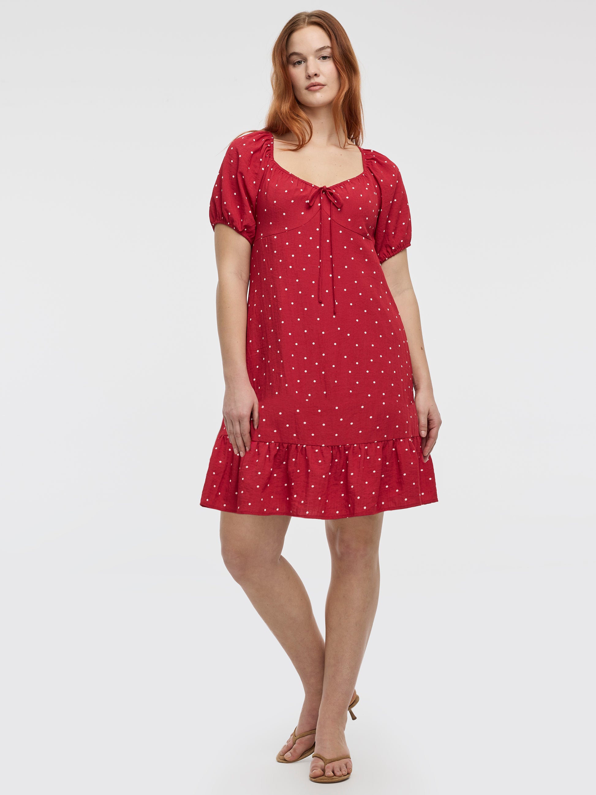 short puffy dress Short-Puffy-Sleeve Dress with Sweetheart Neckline | Regular