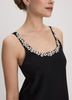 Sleeveless Shift Dress with Jewelled Neckline
