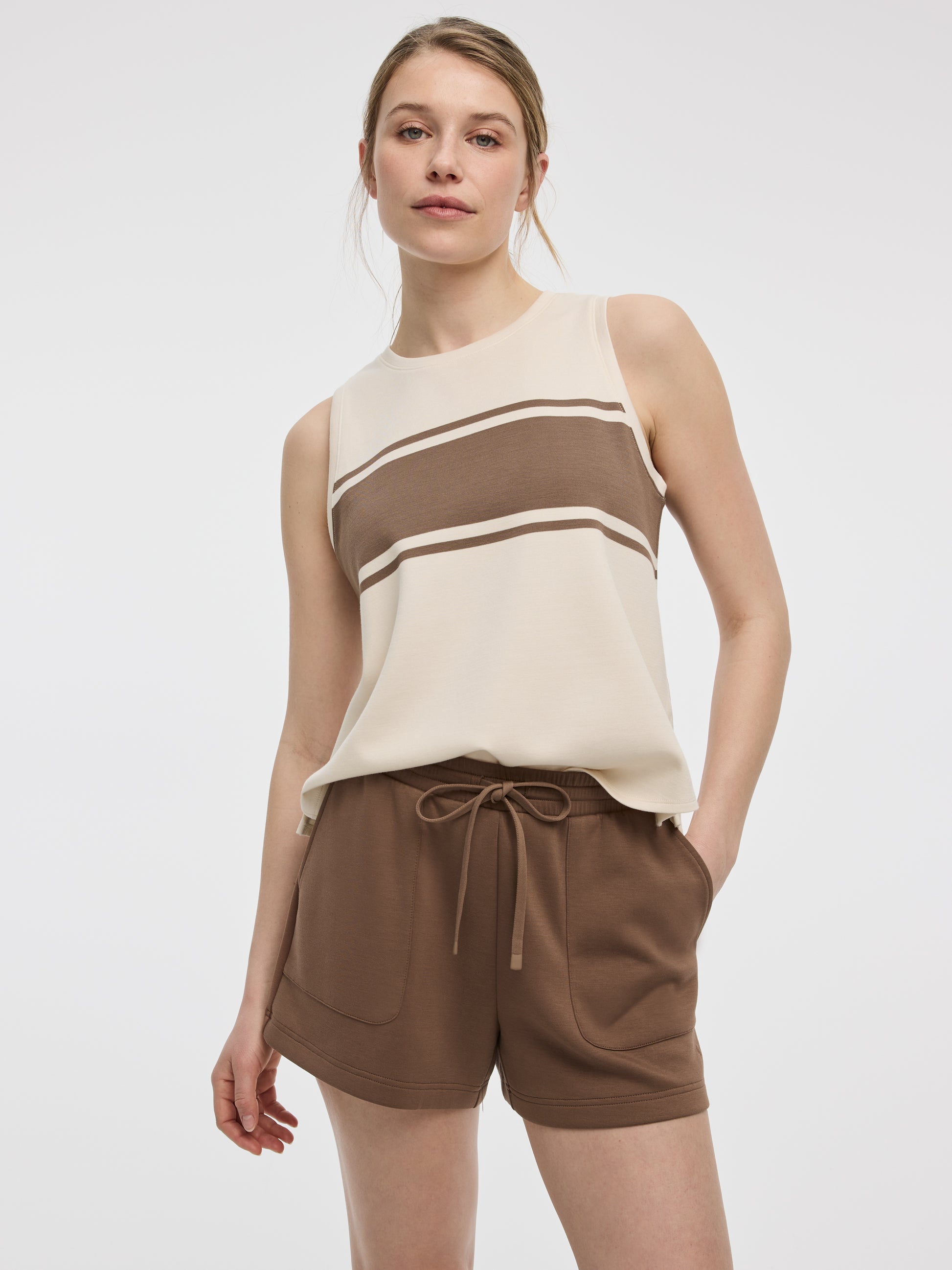 Striped Crew-Neck Tank - HYLUX - Hyba