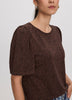 Crew-Neck Top with Short Flutter Sleeves