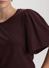 Crew-Neck Top with Short Flutter Sleeves