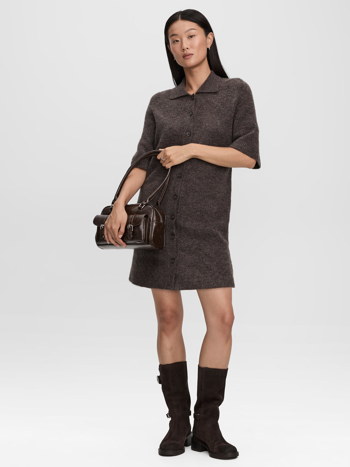 Short-Sleeve Polo Mini Dress