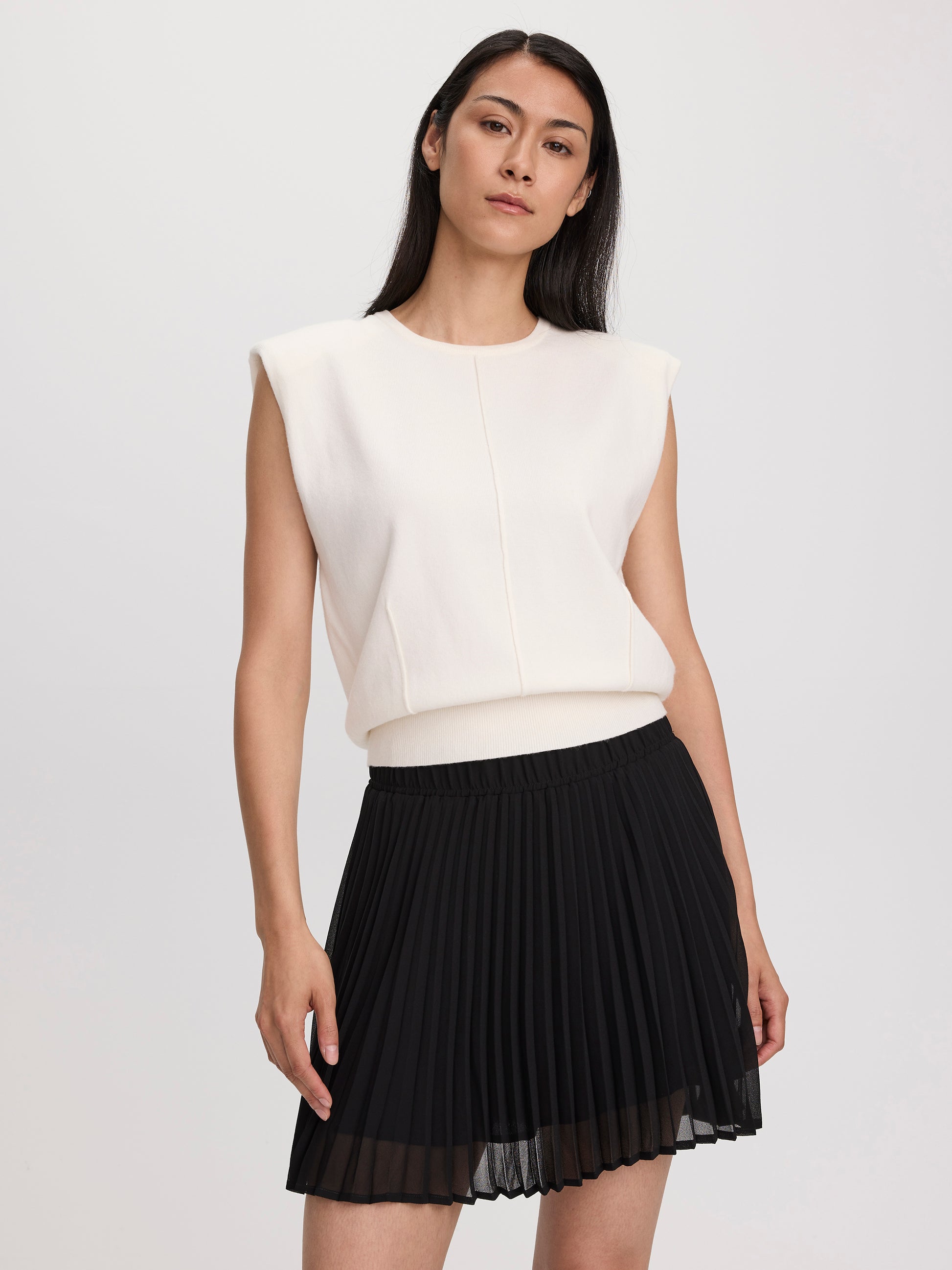 Pleated Chiffon Mini-Skirt