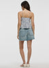 Cropped V-Neck Peplum Cami