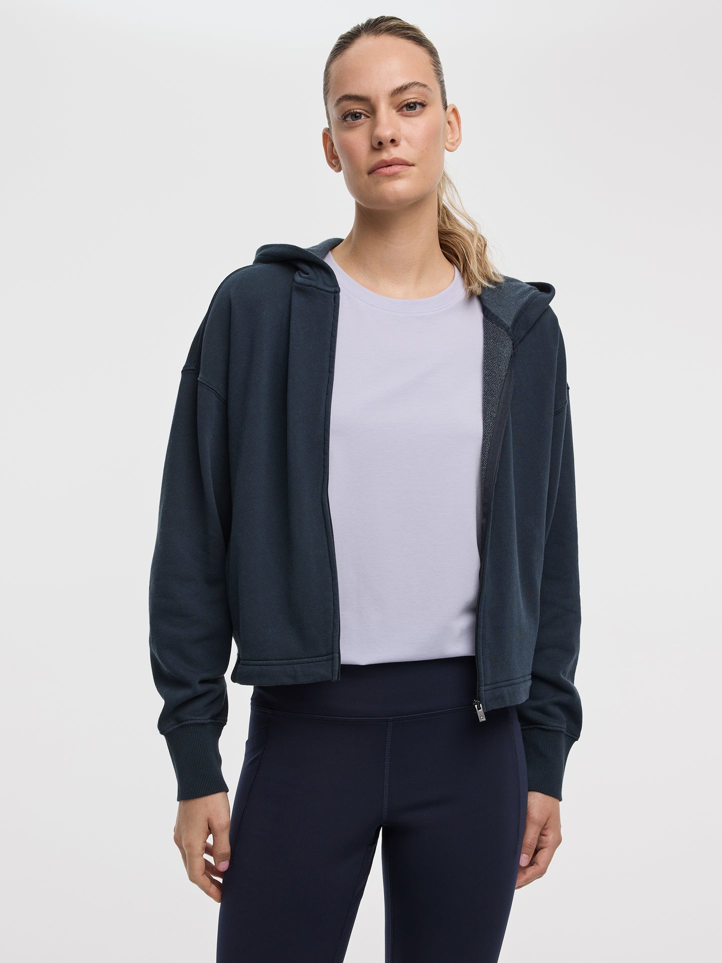 Hooded French Terry Jacket - Hyba