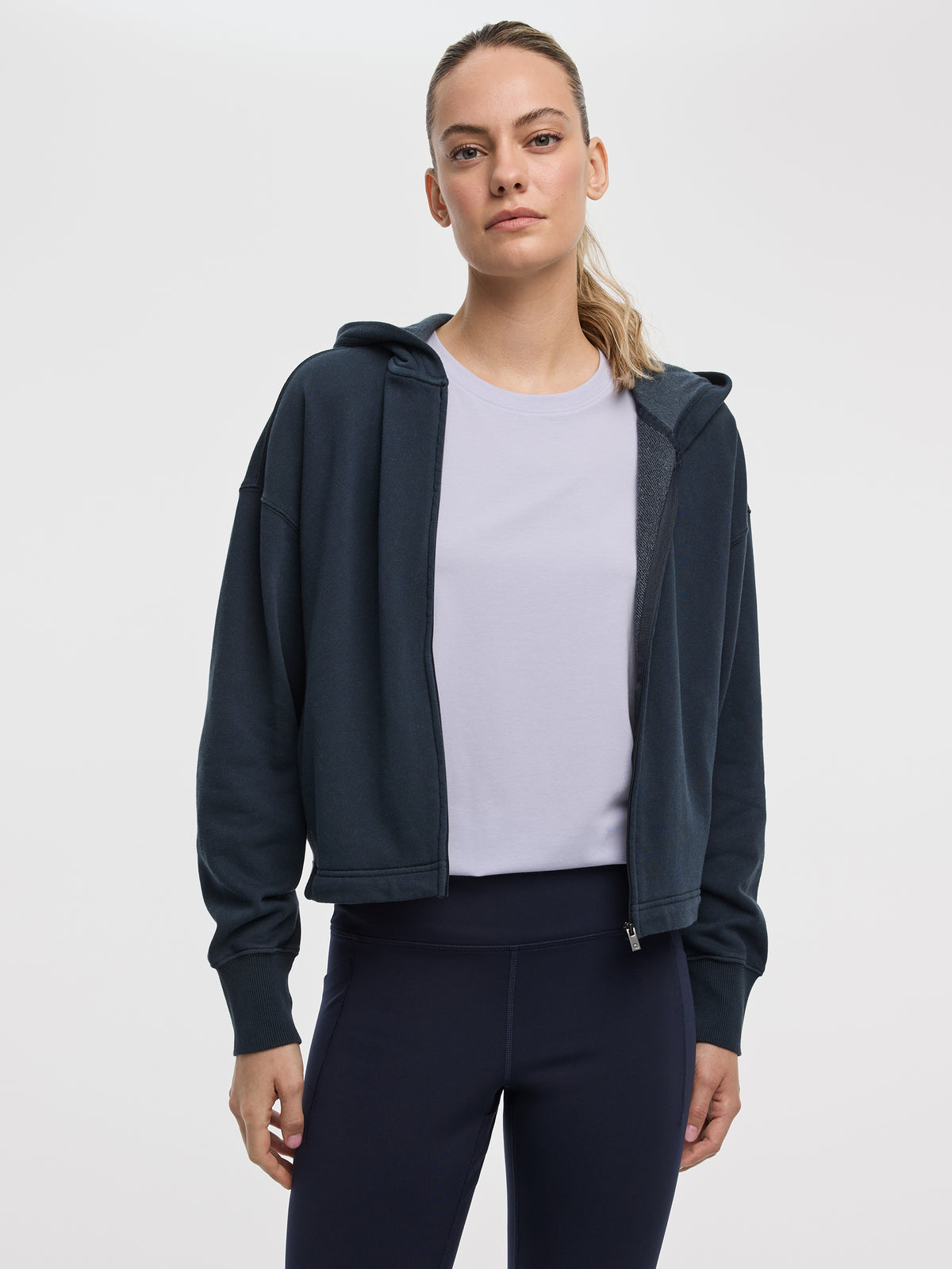 Hooded French Terry Jacket - Hyba